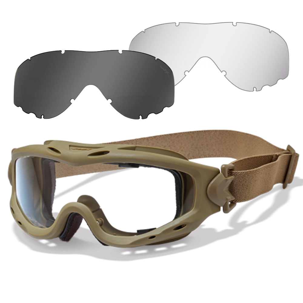 Маска защитная Wiley X WX Spear (Frame: Matte Tan, Lens: Grey + Clear)