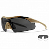 Очки защитные Wiley X WX Vapor (Frame: Matte Tan, Lens: Clear + Grey)