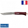 Нож Opinel Tradition Color №08 клинок 8,5см, нерж.сталь, граб, красно-коричн., темляк