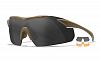 Очки защитные Wiley X WX Vapor (Frame: Matte Tan, Lens: Clear + Grey + Rust)