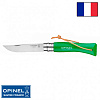 Нож Opinel Tradition Color №07 клинок 8см, нерж.сталь, граб, зелёный, темляк